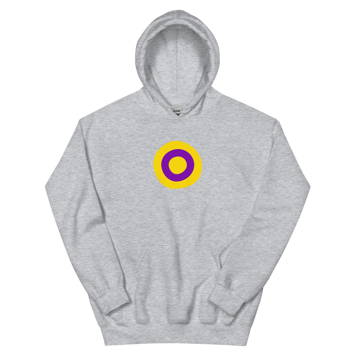 Intersex Pride Unisex Hoodie in sport grey, front view