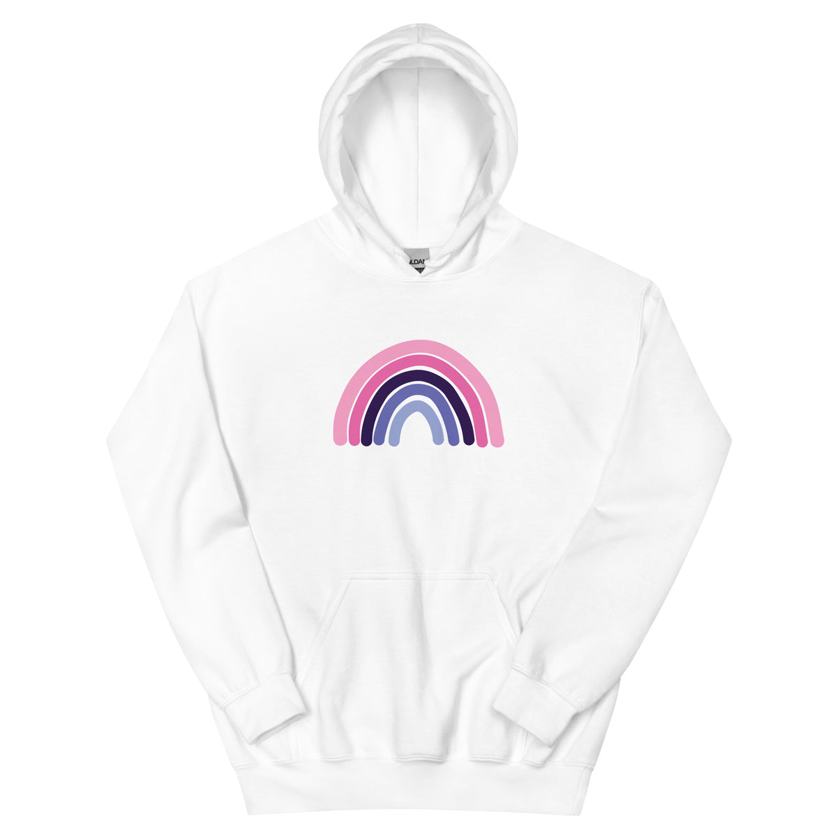 Omni Rainbow Unisex Hoodie in white, front view