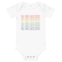 Load image into Gallery viewer, All Are Welcome Onesie: Pride Edition
