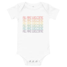 Load image into Gallery viewer, All Are Welcome Onesie: Pride Edition