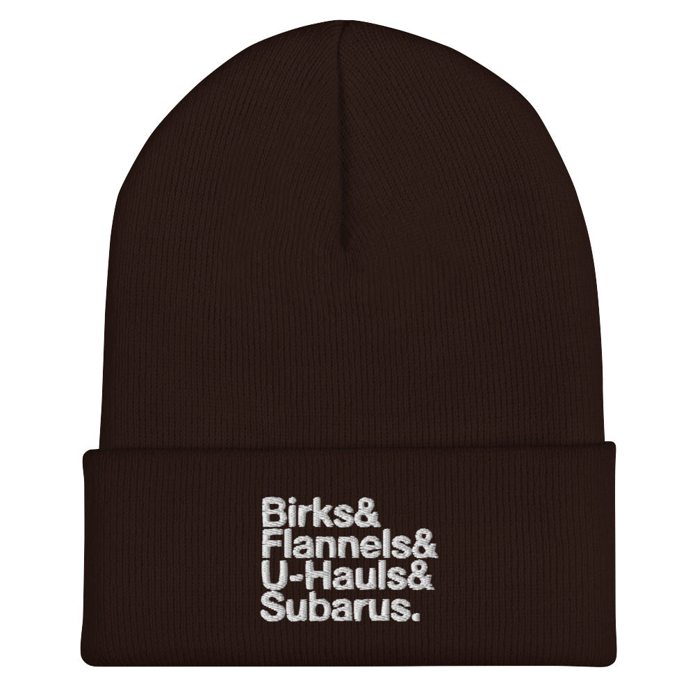 Birks& Beanie in brown, front view