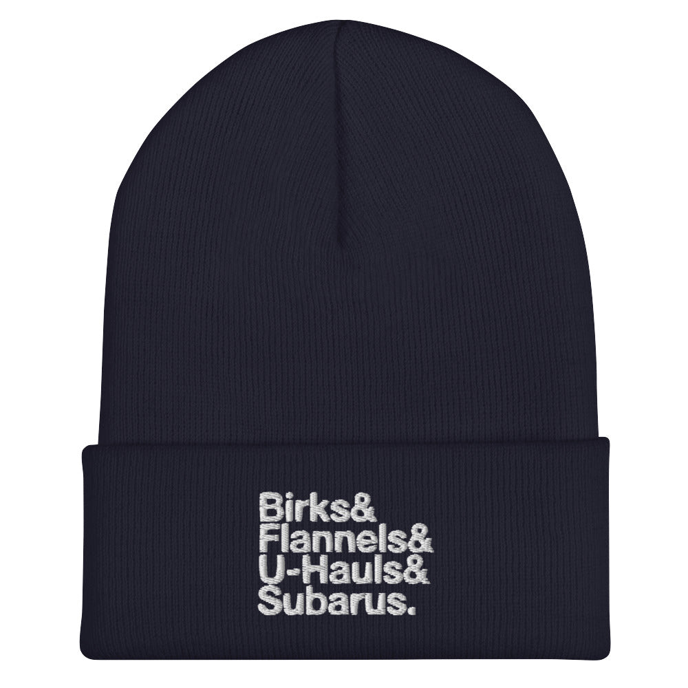 Birks& Beanie in navy, front view