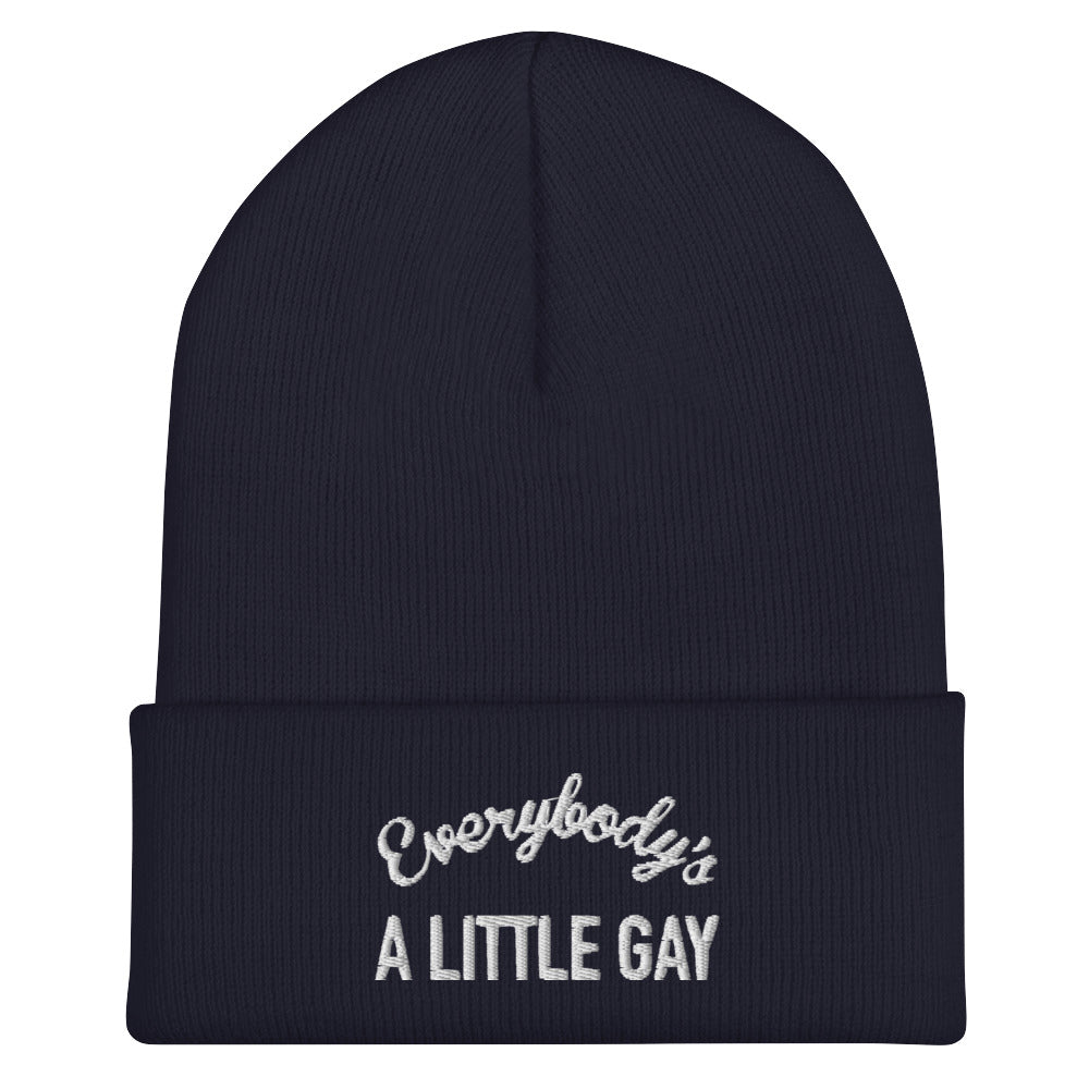 Everybody's A Little Gay Beanie in navy, front view
