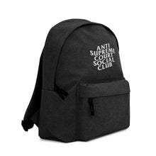 Load image into Gallery viewer, Anti Supreme Court Social Club Embroidered Backpack