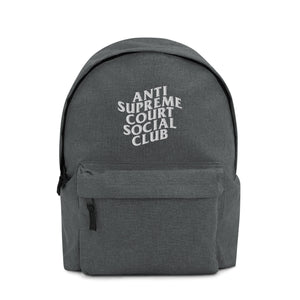 Anti Supreme Court Social Club Embroidered Backpack