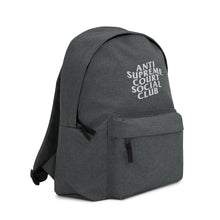 Load image into Gallery viewer, Anti Supreme Court Social Club Embroidered Backpack