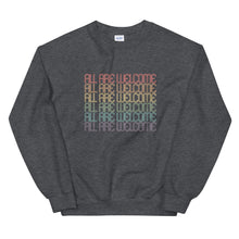 Load image into Gallery viewer, All Are Welcome Unisex Crewneck: Pride Edition