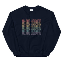 Load image into Gallery viewer, All Are Welcome Unisex Crewneck: Pride Edition