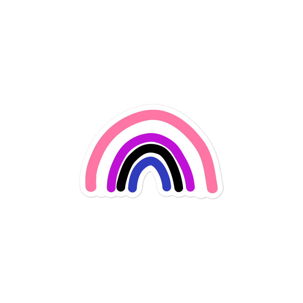 Genderfluid Rainbow Sticker, 3 inch kiss-cut sticker