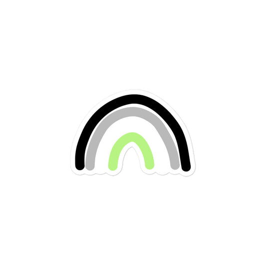 Agender Rainbow Sticker, 3 inch kiss-cut sticker