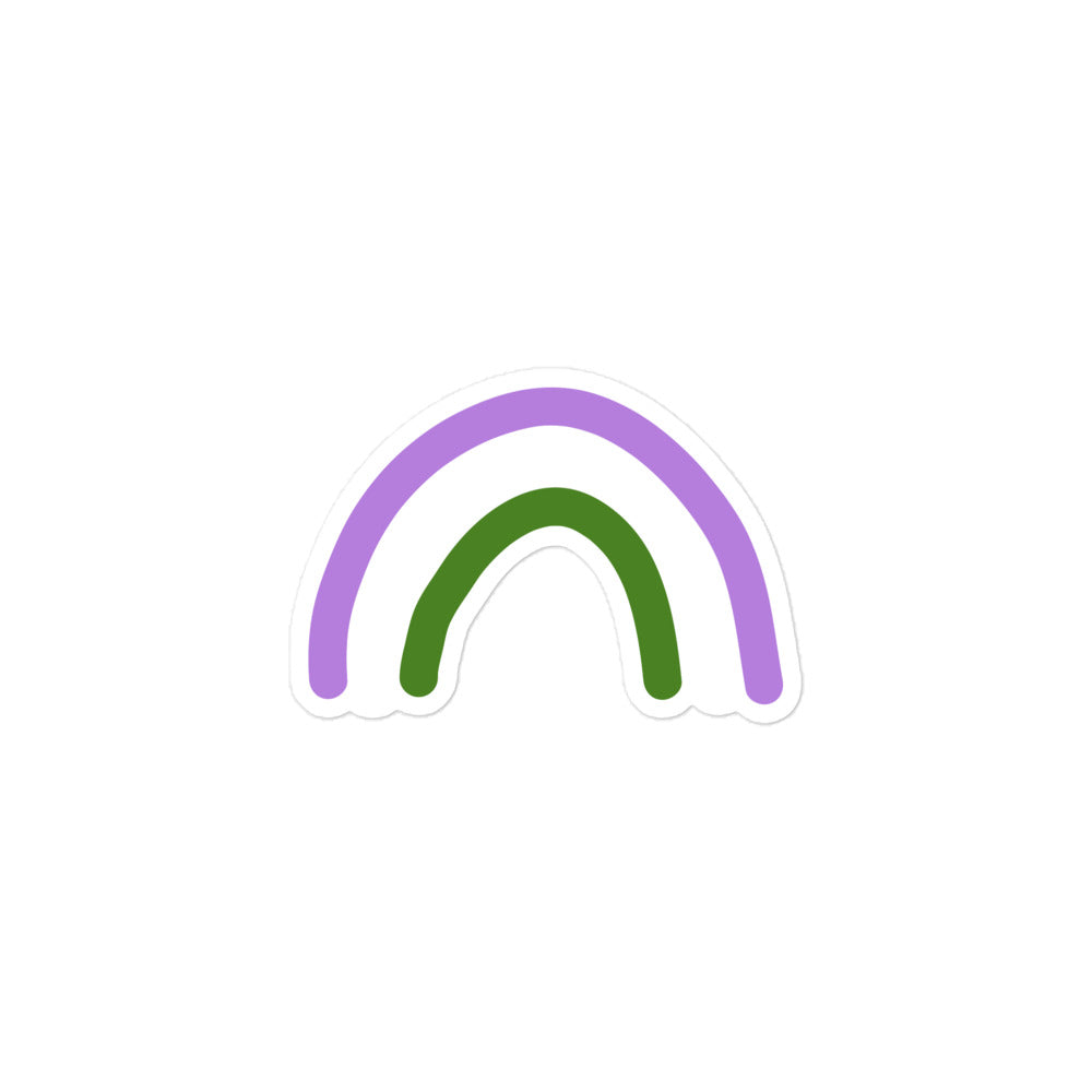 Genderqueer Rainbow Sticker, 3 inch kiss-cut sticker