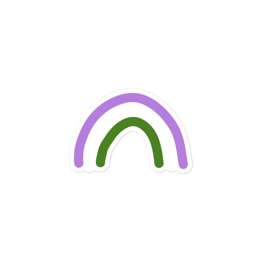 Genderqueer Rainbow Sticker, 3 inch kiss-cut sticker