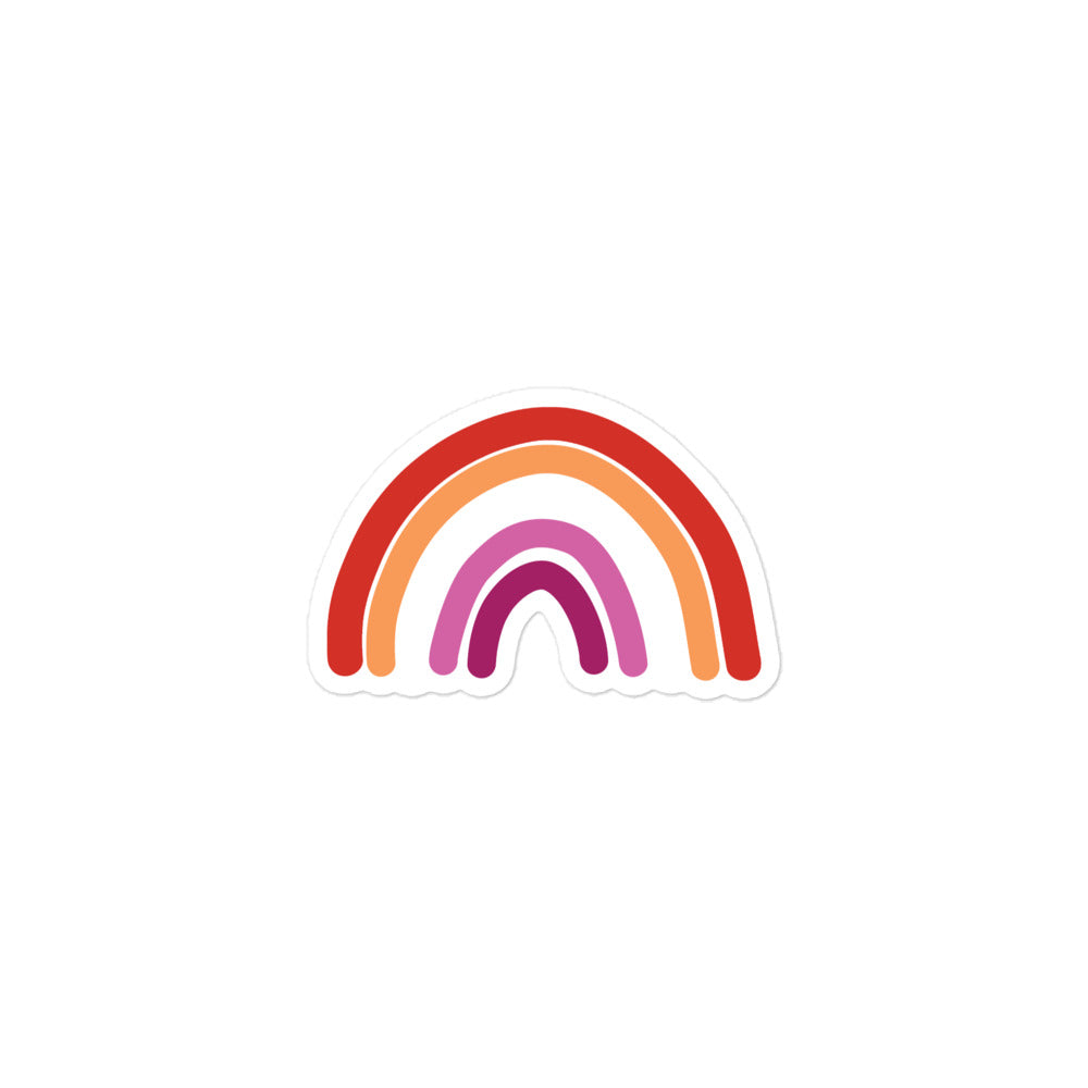 Lesbian Rainbow Sticker, 3 inch kiss-cut sticker