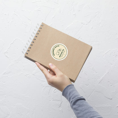 Second Date Moving Co. Sticker: We Bring the Dog on a kraft notebook