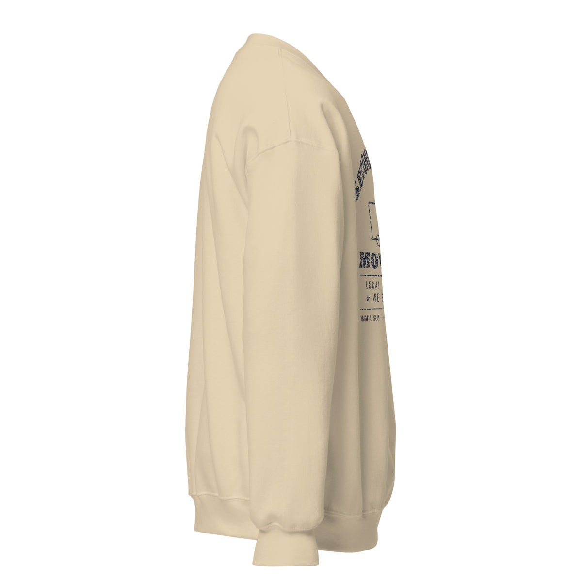 Second Date Moving Co. Crewneck Sweatshirt: We Bring the Cat in Sand, right side view