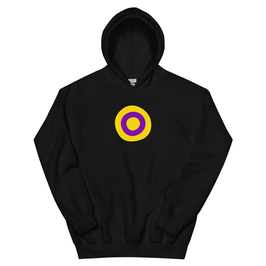 Intersex Pride Unisex Hoodie in black, front view