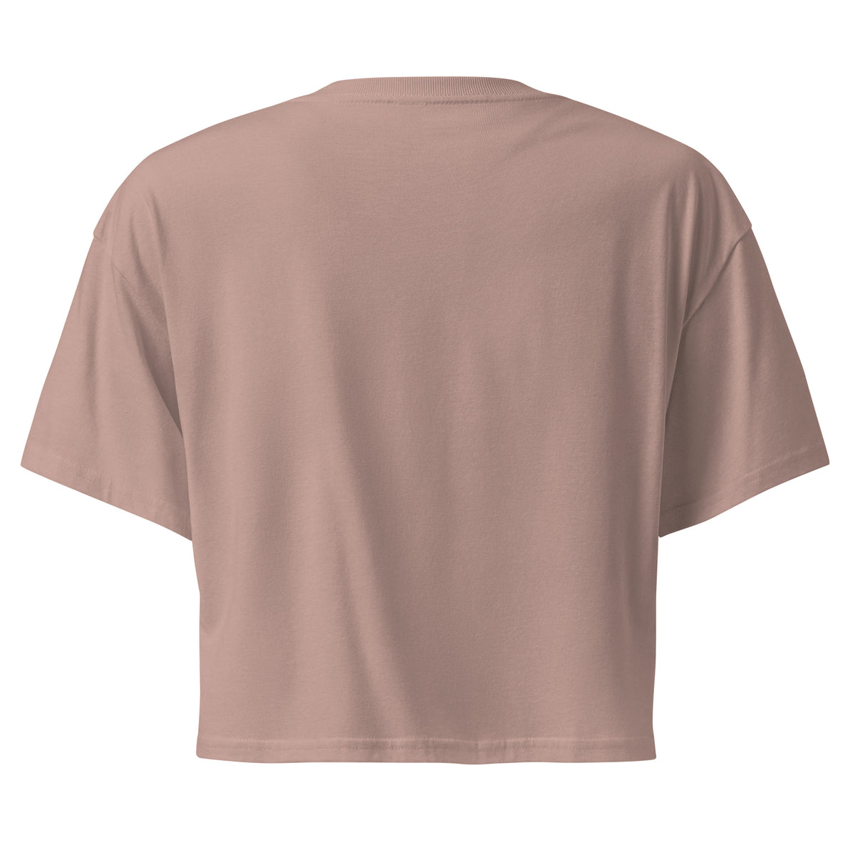 Subtle Queer Crop Tee in hazy pink, back view