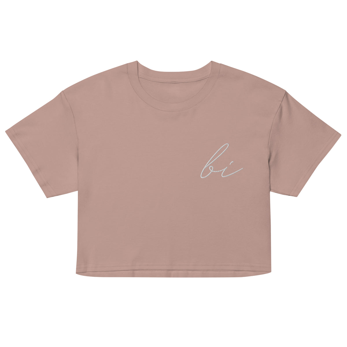 Subtle Bi Crop Tee in hazy pink, front view