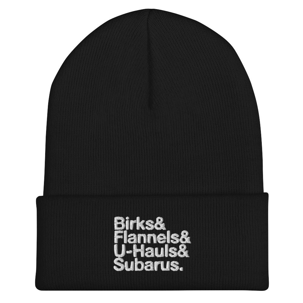 Birks& Beanie in black, front view