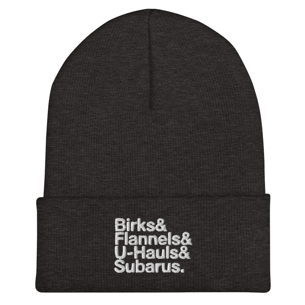 Birks& Beanie in dark grey, front view