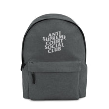 Load image into Gallery viewer, Anti Supreme Court Social Club Embroidered Backpack
