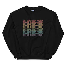 Load image into Gallery viewer, All Are Welcome Unisex Crewneck: Pride Edition
