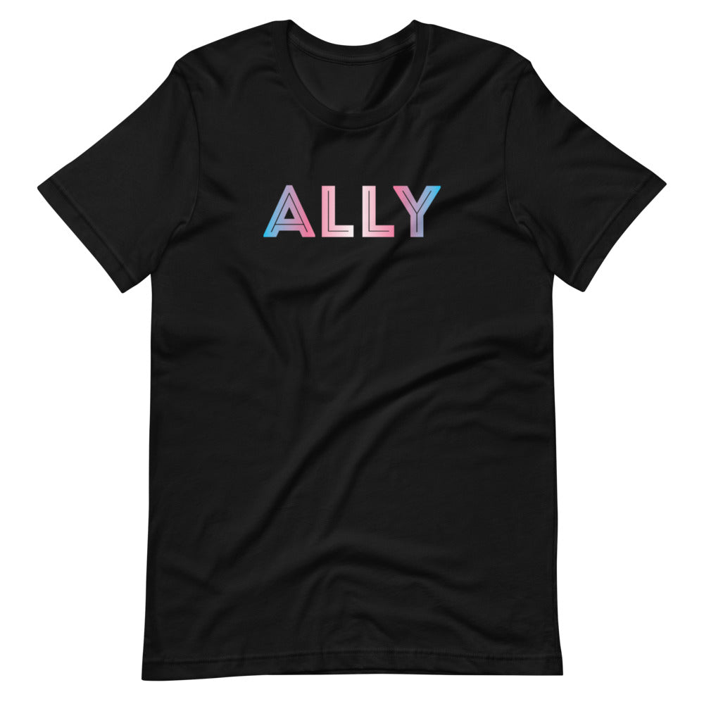 Trans Ally Tee in black, front view