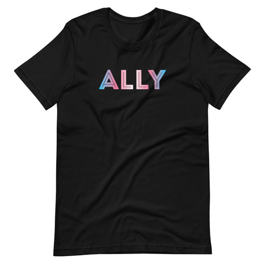 Trans Ally Tee in black, front view